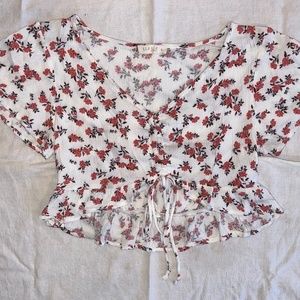 Floral Ruffle Crop Top